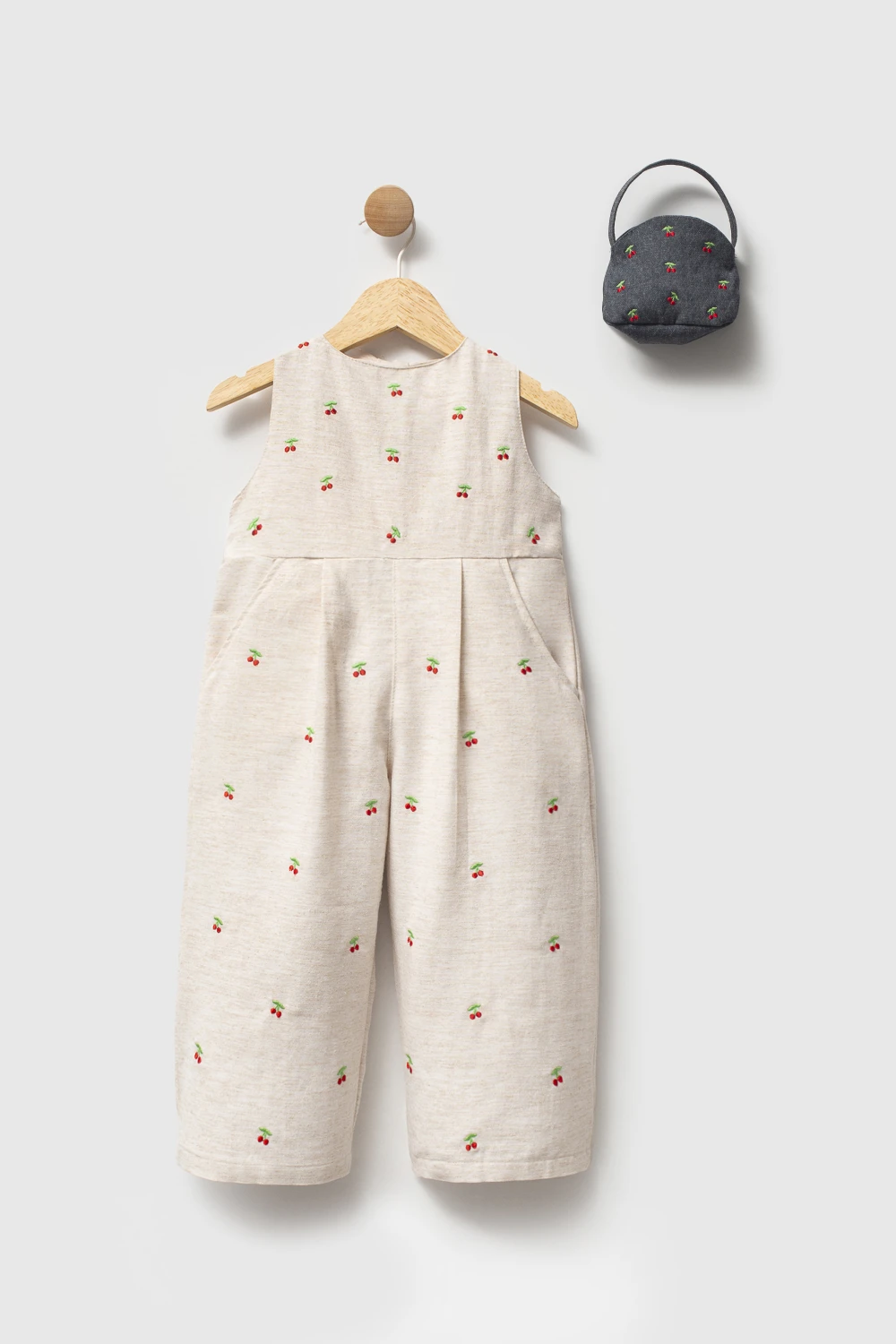 CHERRY EMBROIDERED 2-PACK GIRL JUMPSUIT 2-3-4-5 YEARS